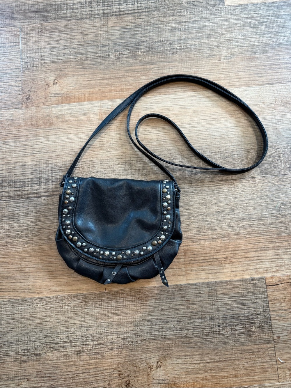 Candie's Black Crossbody Bag with Silver Stud Accents